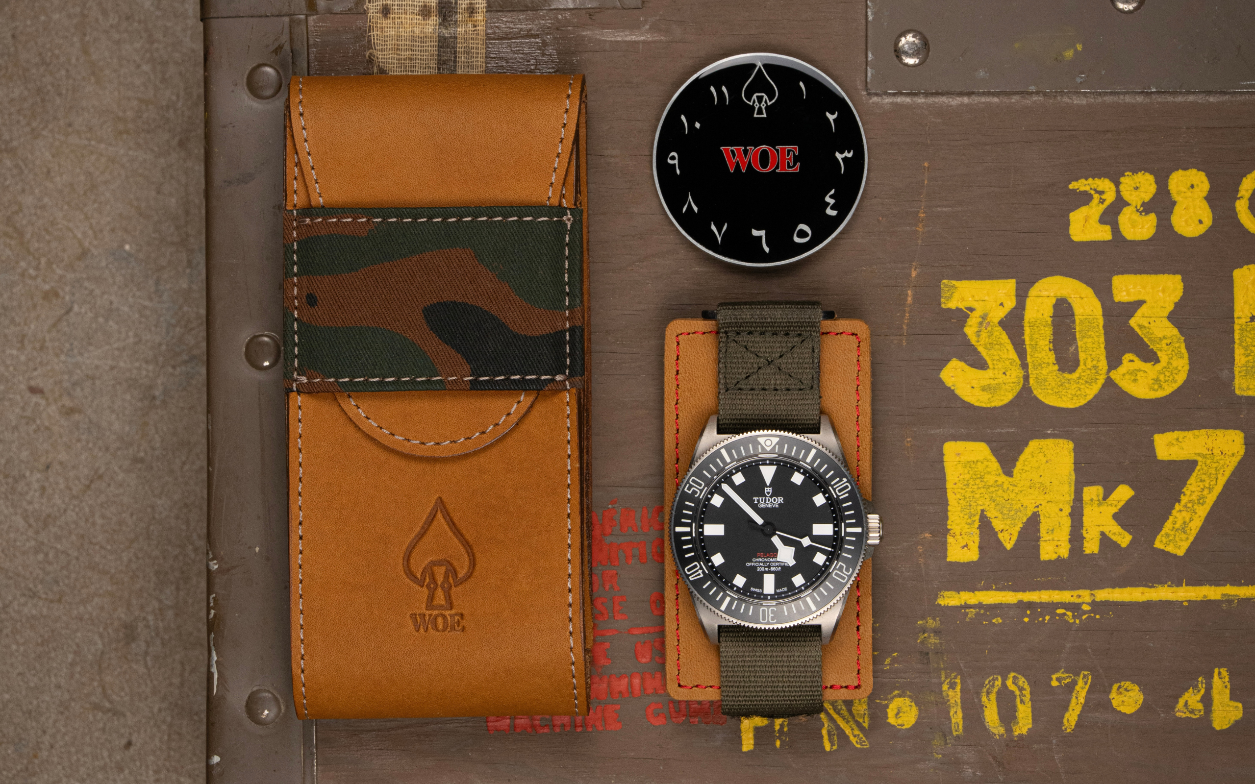 W.O.E. Watch Travel Pouch and Challenge Coin - The History
