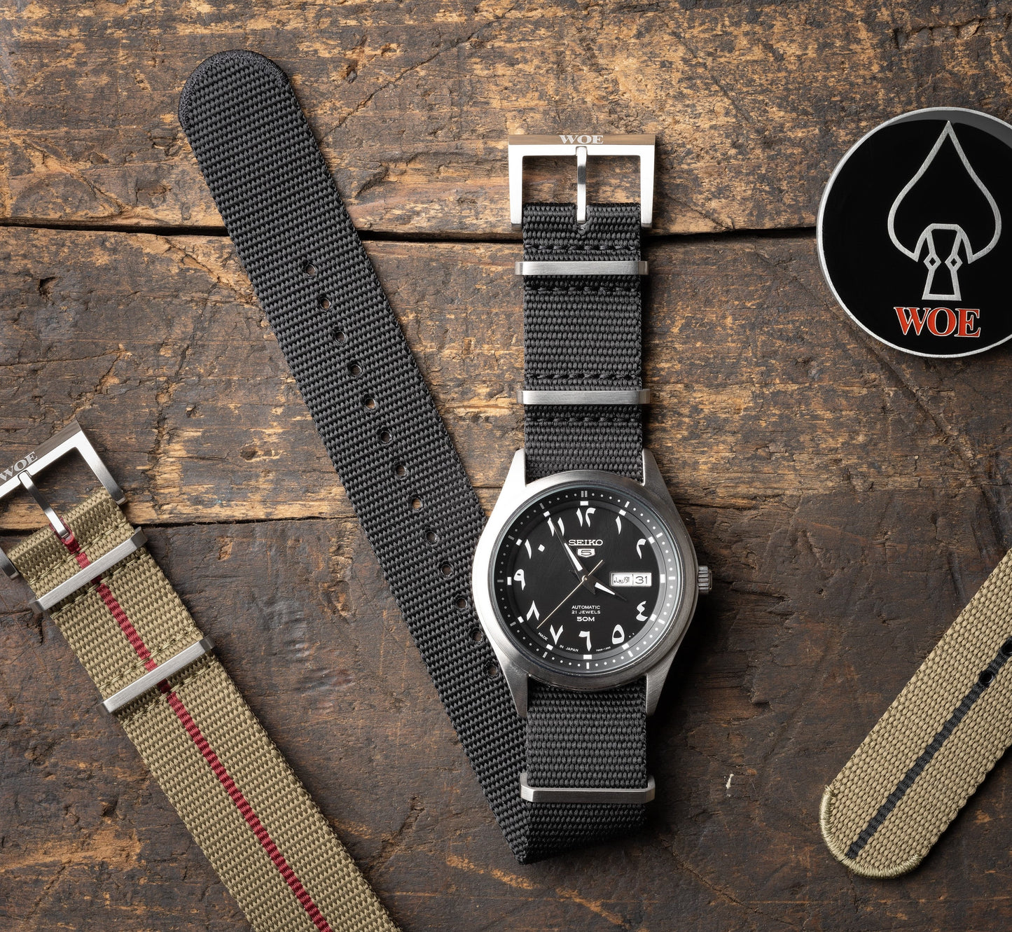 Five Eye Nylon Watch Strap - Solid